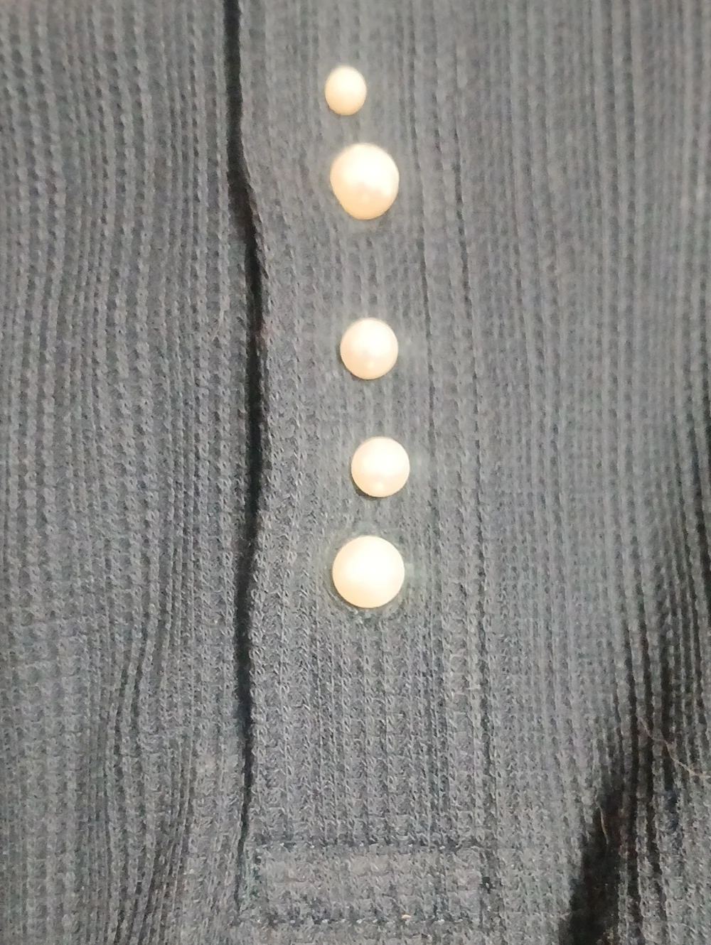 Women Banana Republic Navy Short Sleeve Henley Top - Picture 7 of 7